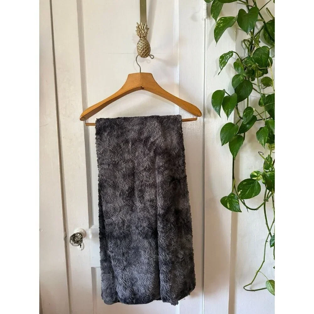 Large gray throw blanket